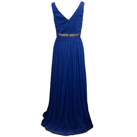 David’s Bridal Cobalt Blue Rhinestone Waist Bridesmaid Formal Dress 10 L W11092 - Picture 2 of 16